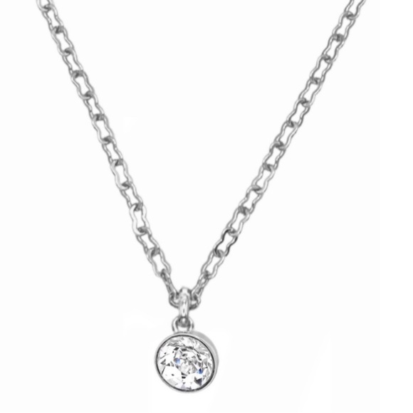 VINTAGE • Silver Crystal Necklace - Picture 1 of 4